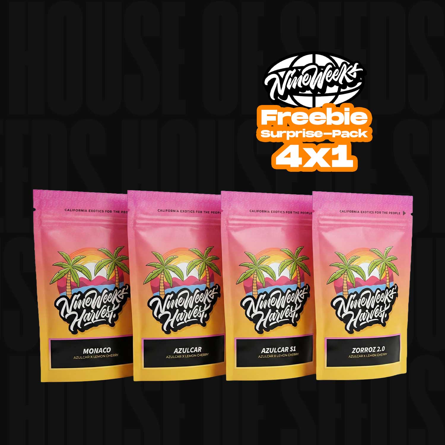 Nine Weeks Harvest New Drop '26 Bundle: Monaco, Azucar, Azucar S1 & Zorroz 2.0 Samen - 4 Packungen zum Preis von 1.