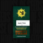 Barney’s Farm Apple Fritter Samenpackung mit gelbem Sonnenlogo und Aufschrift „Exclusively available from barneysfarm.com“
