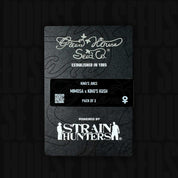 Schwarze Green House Seeds Verpackung für King’s Juice Hybrid (Mimosa x King’s Kush) mit 3-Samen-Symbol